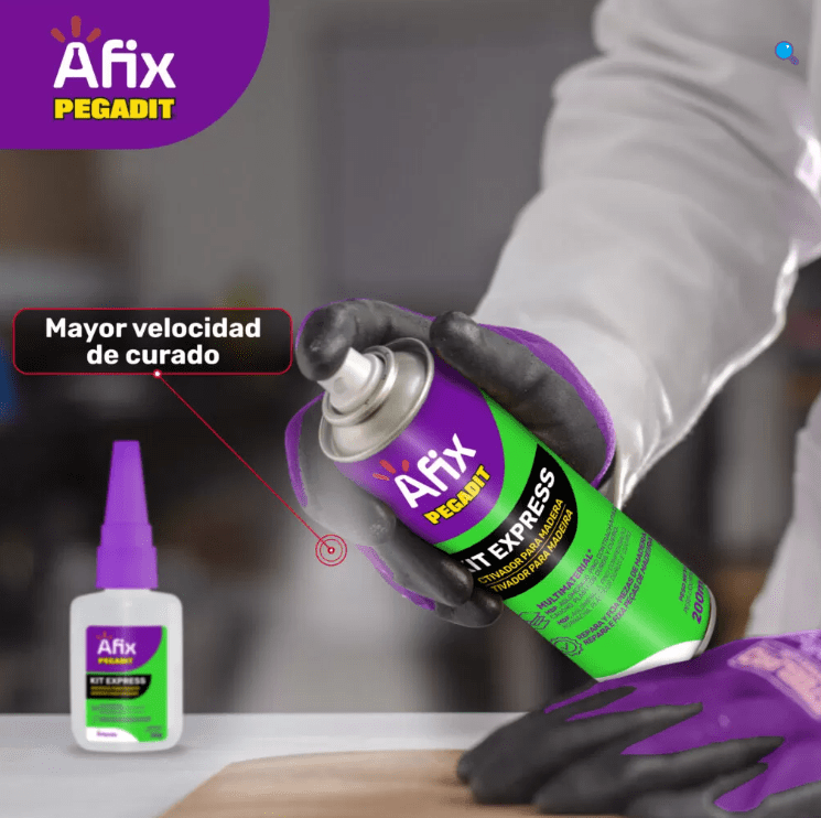 Afix Pegadit Kit MDF Express ACT 200ml + ADH 50gr5