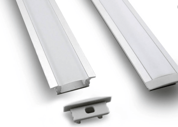 Perfil de Aluminio Difusor Empotrable o Embutido Para Cinta  LED 2mt. 0