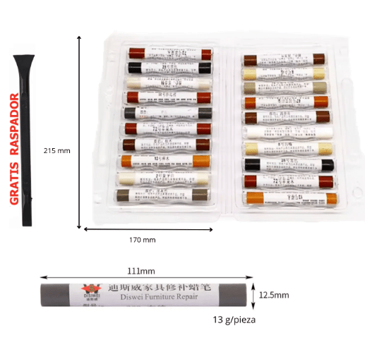 Kit de 19 Ceras Para Reparación de Muebles de Madera, Melamine y Aglomerados2