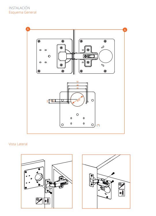 Placa Repara Bisagra 35 Blanco X par3