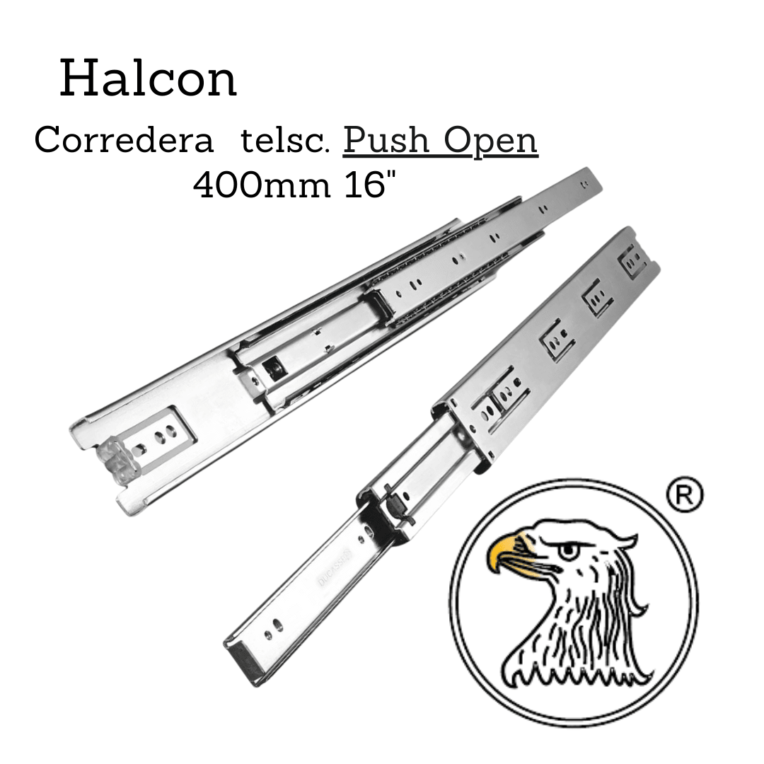 Corredera Telsc. Push Open 1.0*1.2mm 400mm 16