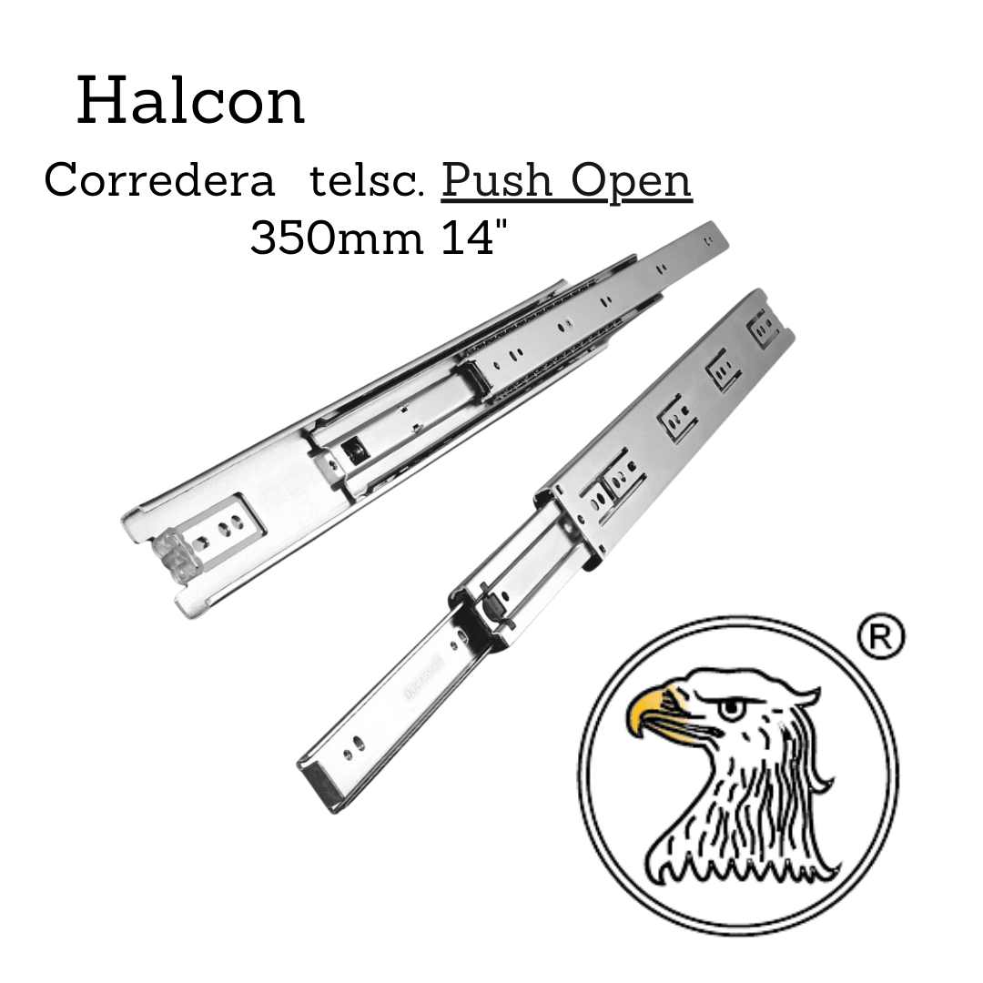 Corredera Telsc. Push Open 1.0*1.2mm 350mm 14