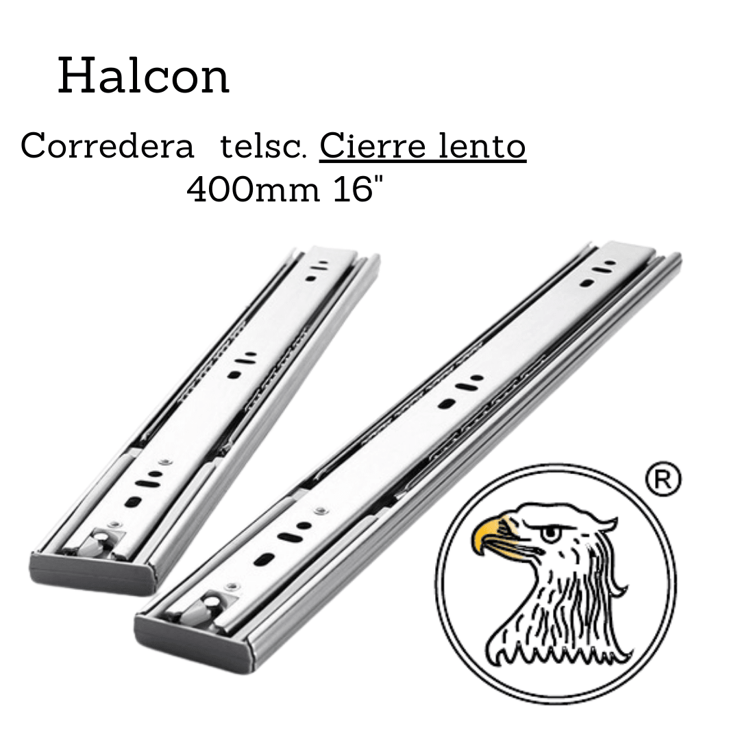 Corredera Telsc. Cierre Lento 1.0*1.2mm 400mm 16