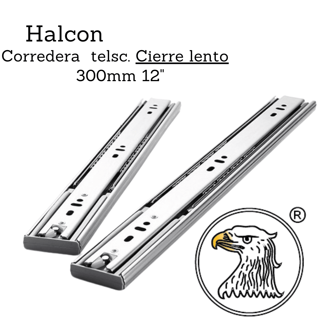 Corredera Telsc. Cierre Lento 1.0*1.2mm 300mm 12