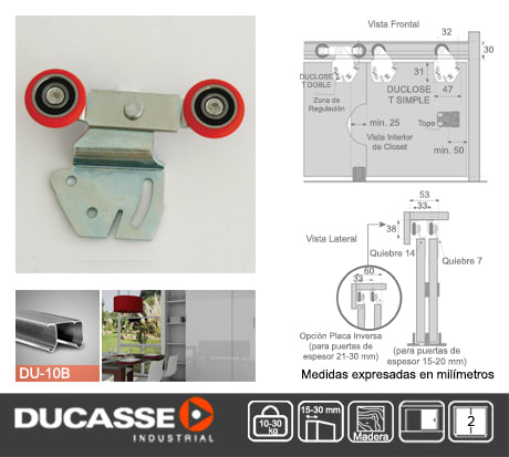 Sistema Corredera Ducloset Doble P3