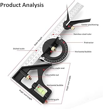 Escuadra de Combinación Multiuso Transportador 12