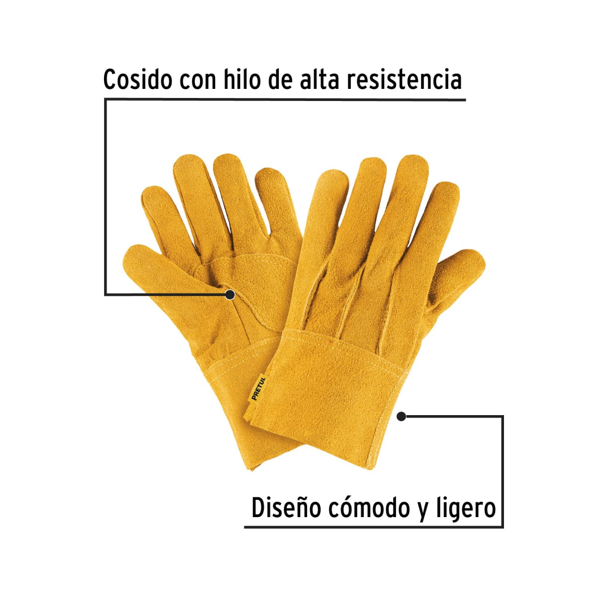 Guantes de Carnaza cortos unitalla6