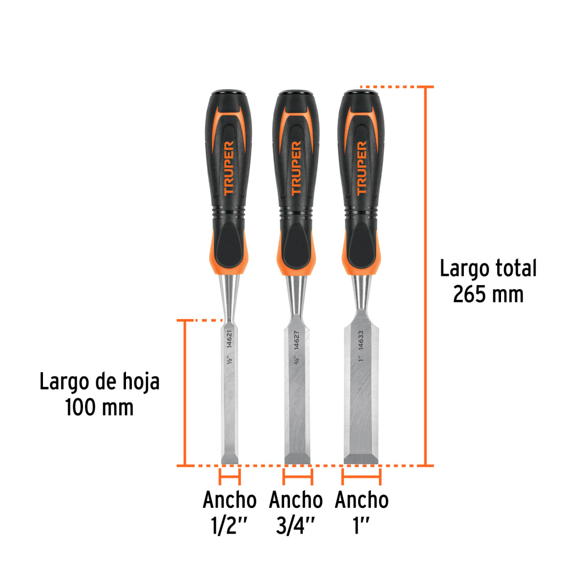 Truper JGO De 3 Formones Mango Confort2