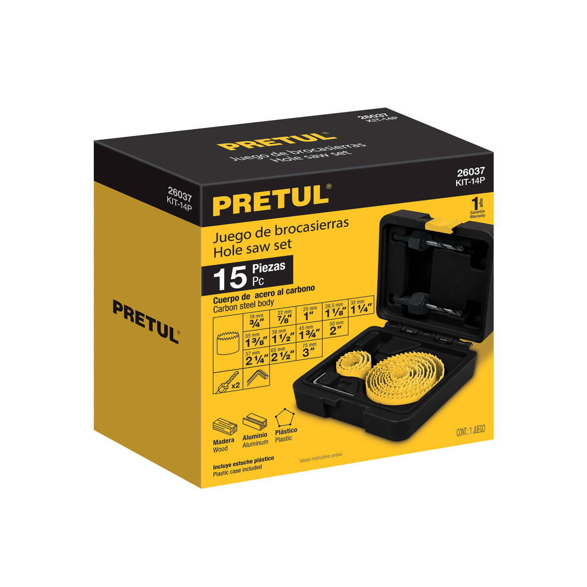 JGO DE 12 PZS 12 Sierra Copas 2 Guías y Llave Allen3