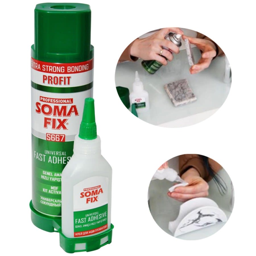 Somafix MDF 200ml + 50 gr Universal Fast Adhesive2