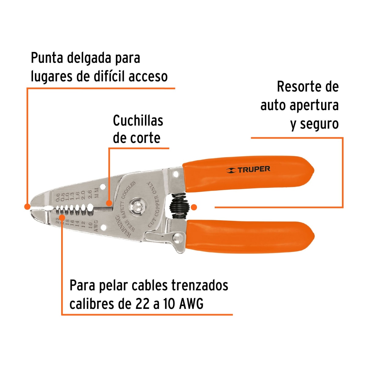ALICATE PELA CABLE 22 A 10 AWG3