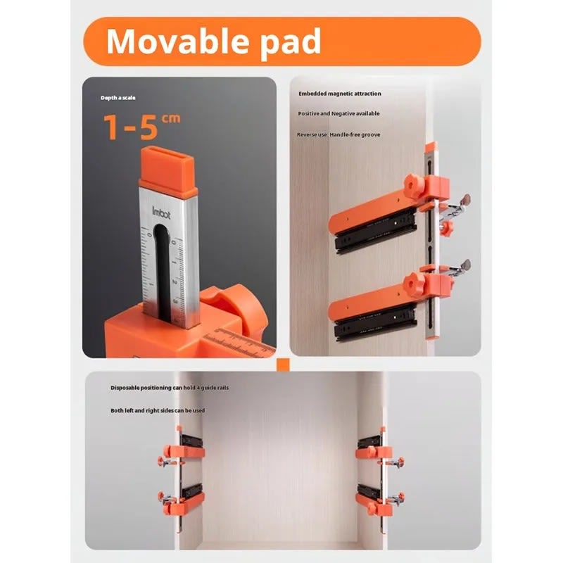 Plantilla de Montaje Para Cajones, Correderas PRO Acero Inoxidable3