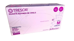 Guante examinación vinilo Tresor transparentes talla M 100 unid