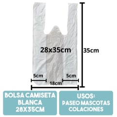 Bolsa Camiseta Blanca 28x35 cm 100 un
