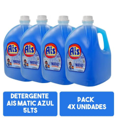 Detergente líquido ais matic azul 5lts Pack 4x Bidones