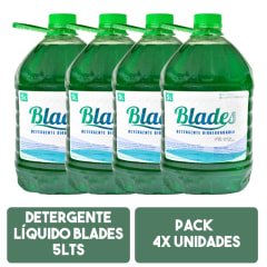 Detergente Líquido Blades 5lts Pack 4x unidades