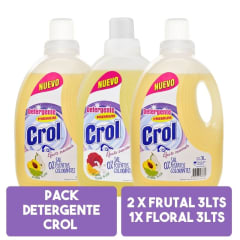 Detergenete Premium Ecológico Crol Frutal (2unid)-Floral (1 unid)Pack 3 unid