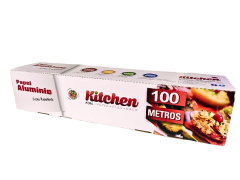 Papel Aluminio Kitchen Pack 100m con caja Autocorte