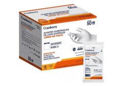 Guantes quirúrgicos Cranberry de látex estériles caja 50 unid