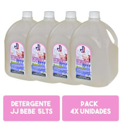 Detergente líquido jj bebé 5 litros Pack 4 Bidones