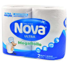 Toalla Papel Nova Ultra Megarollo 2 Rollos 24m