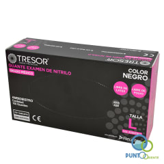 Guante examinación nitrilo Tresor negro talla L100 unid