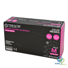 Guante examinación nitrilo Tresor negro talla M 100 unid