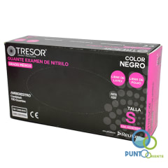 Guante examinación nitrilo Tresor negro talla S 100 unid