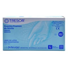 Guante examinación nitrilo Tresor azul talla L 100 unid