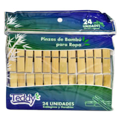 Pinza Ropa Madera Teddy 24 unidades