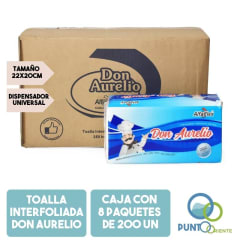 Caja Toalla Interfoliada Don Aurelio 250un 8 Paquetes