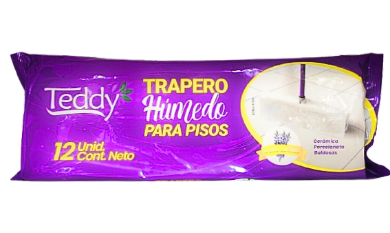 Trapero húmedo Teddy lavanda 12 unid1