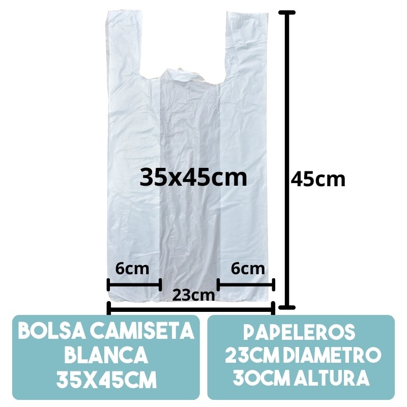 Bolsa Camiseta Blanca 35x45 cm 100 un1