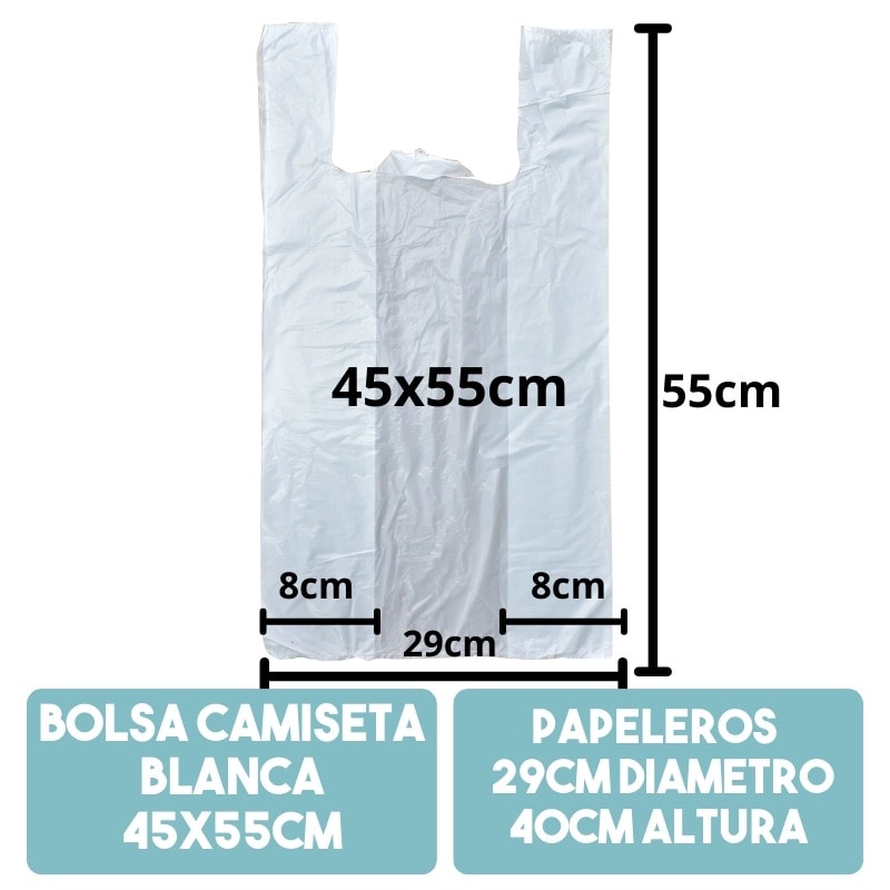 Bolsa Camiseta Blanca 45x55 cm 100un1