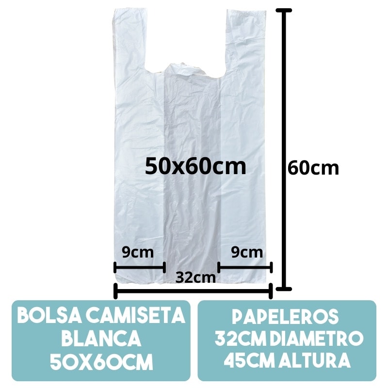 Bolsa Camiseta Blanca 50x60 cm 100un1