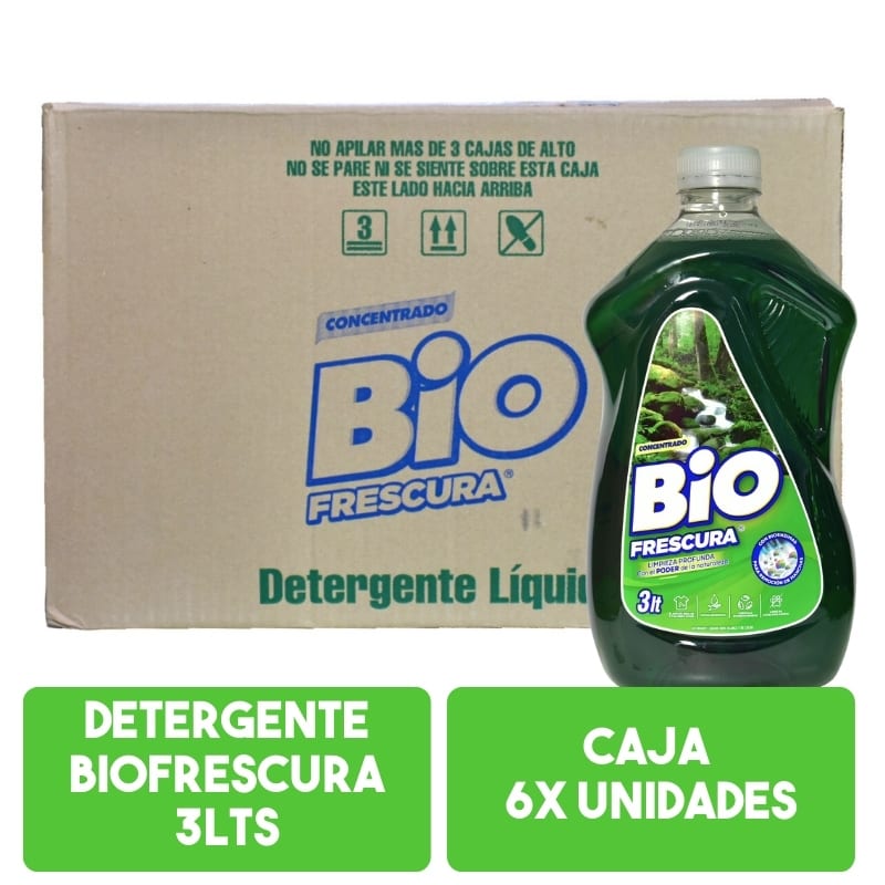 Detergente biofrescura líquido bosque nativo 3lts Caja 6x Unidades1