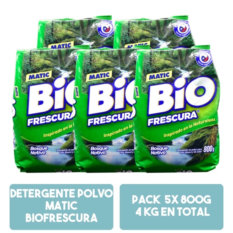 Detergente Polvo Biofrescura Bosque Nativo Pack 4kg1