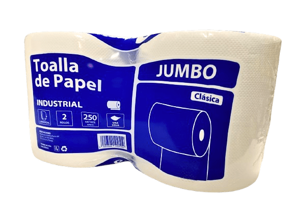 Toalla de papel Jumbo industrial una hoja 2x250 m1