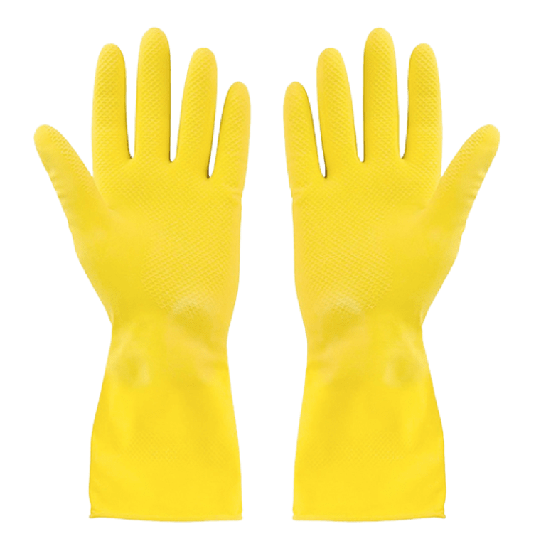 Guantes de aseo latex amarillo1