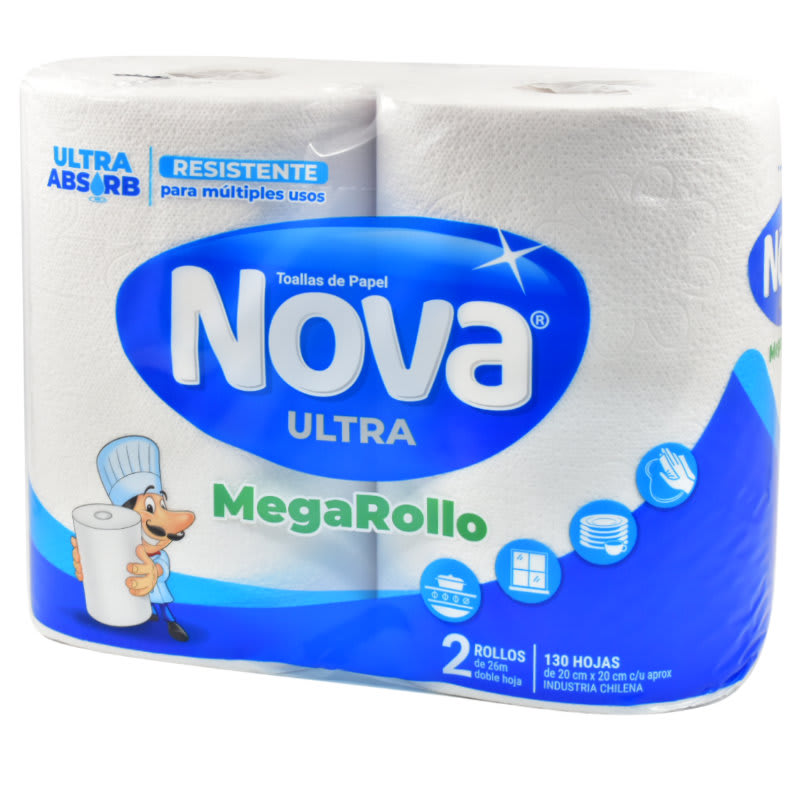 Toalla Papel Nova Ultra Megarollo 2 Rollos 24m1