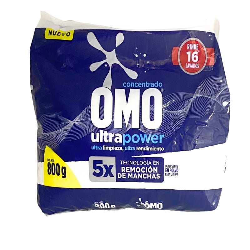 Detergente en polvo Omo ultra power 800 g1