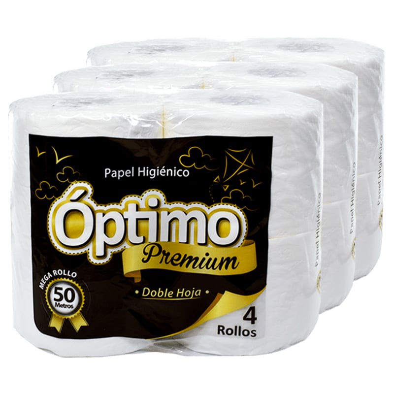 Papel Higiénico Óptimo Doble Hoja 50m Pack 12 Rollos1