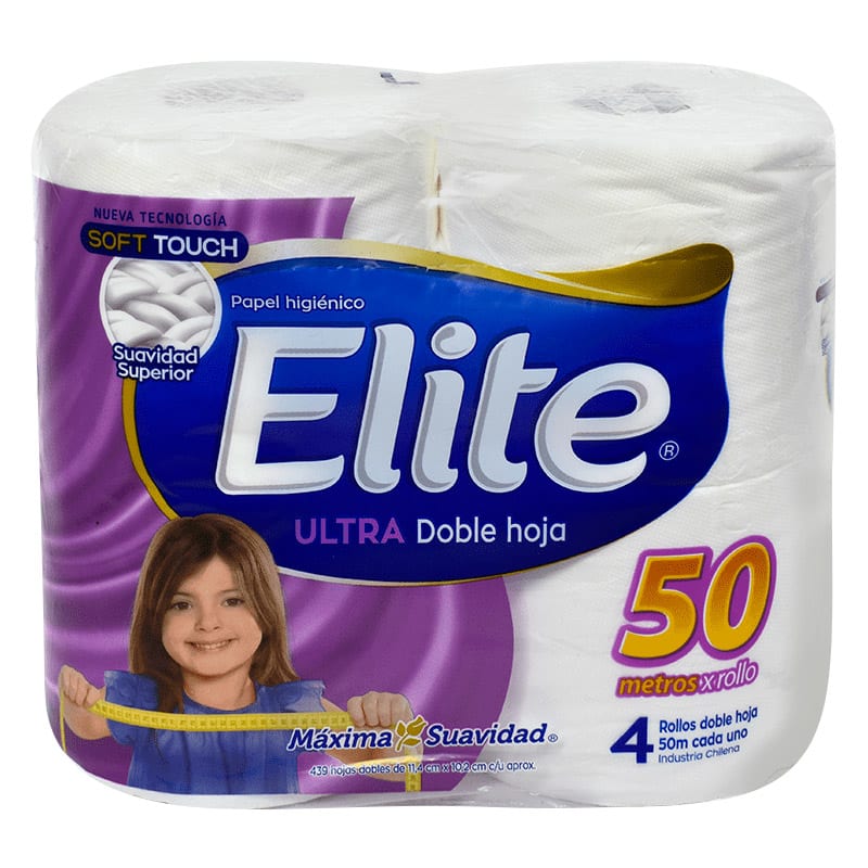 Papel Higiénico Elite Ultra Doble Hoja 50m 4un1