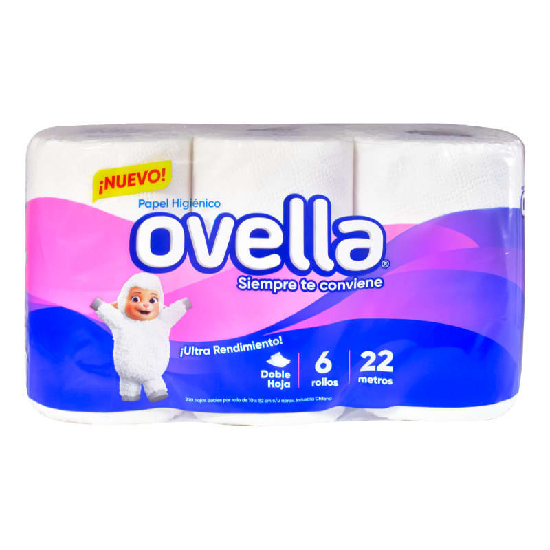 Papel Higiénico Ovella Doble Hoja 22 metros 6 rollos1