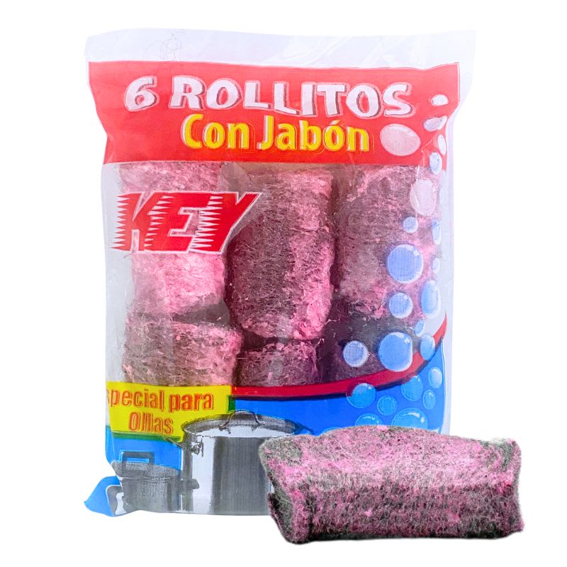 Rollo Virutilla Lana Key 6 unidades Con Jabón1