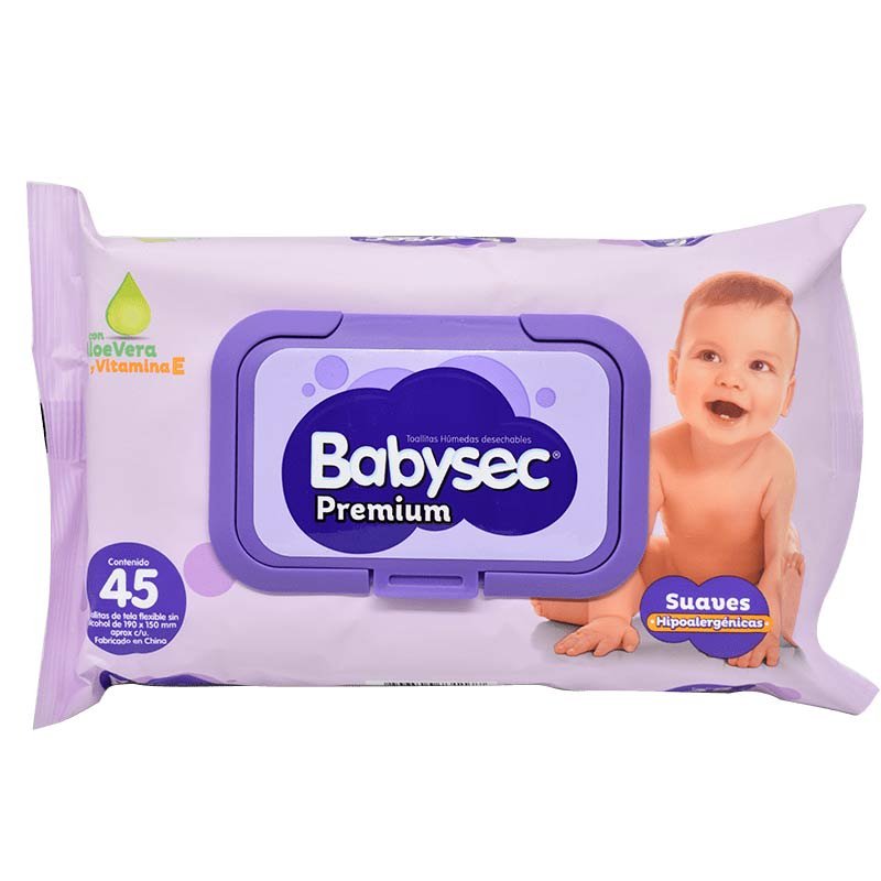 Toallitas húmedas Babysec premium con tapa 45 unid1