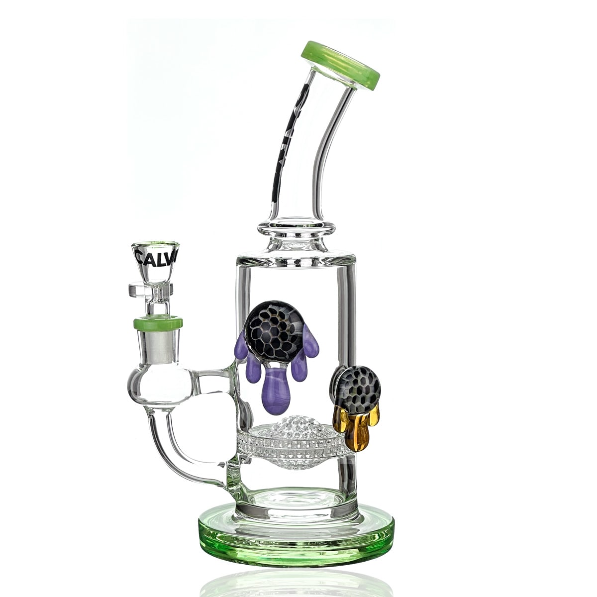 BONG DOUBLE IMPLOSSION 25CM-CALVO GLASS1