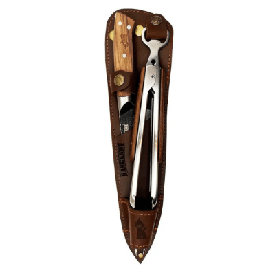 Set Dúo Kangkawe con Funda de Cuero – Cuchillo y tenaza para el parrillero de verdad1