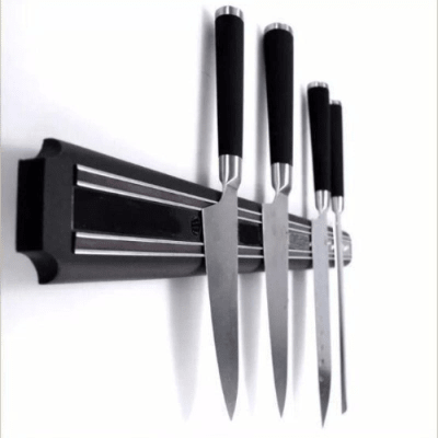 Barra Magnética para Cuchillos 50 cm | Soporte Imantado de Acero Negro1
