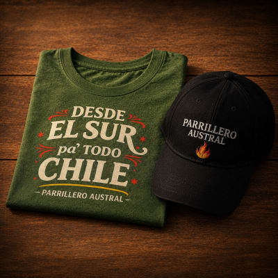 Pack Parrillero Austral | Polera Parrillera + Jockey Bordado1